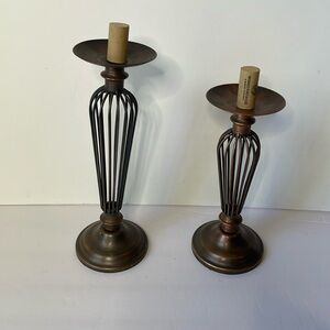 Woodbridge Candle Sticks  2 pc bundle  Metal Brass-Cooper